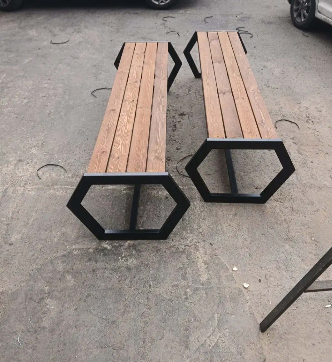نیمکت پارکی بدون پشتی چوب روسی مرغوب ضدآب